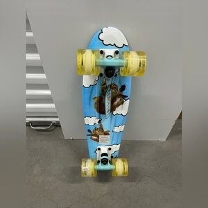 Men's Blue Skateboard with Yellow Wheels